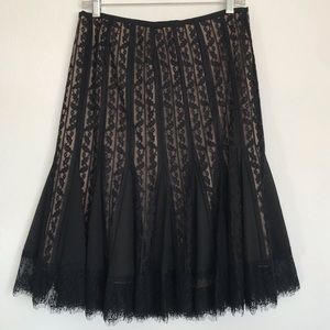 LOFT 8P black lace skirt